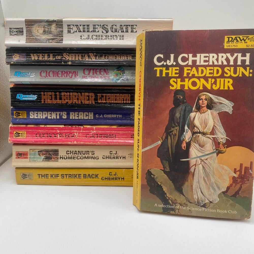 C. J. Cherryh Vintage Paperbook Lot of 9 70s 80s 90s Fantasy Science Fiction
